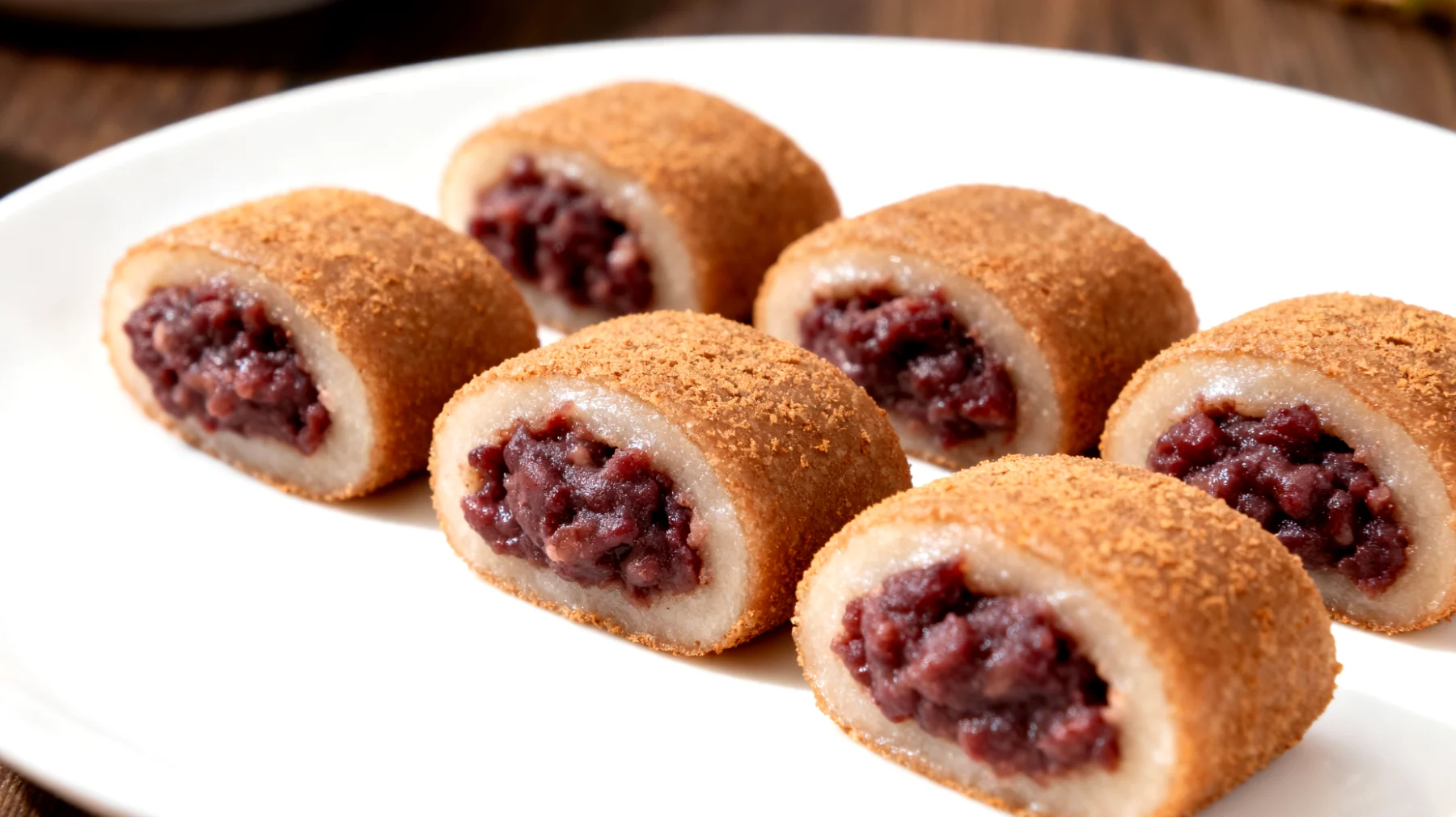 Mochi di riso integrale con pasta di fagioli azuki"