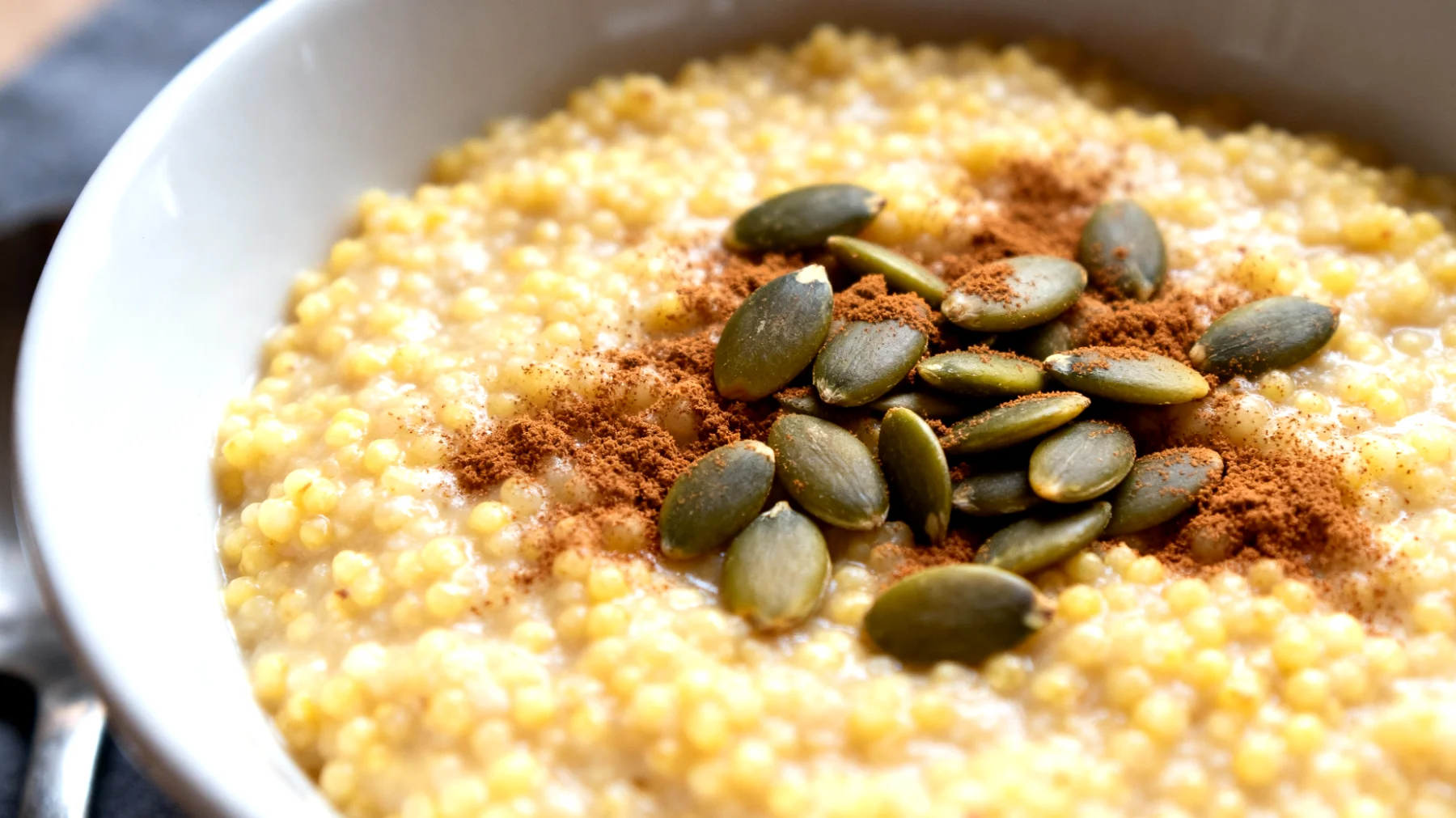 Porridge di miglio con semi di zucca e cannella"