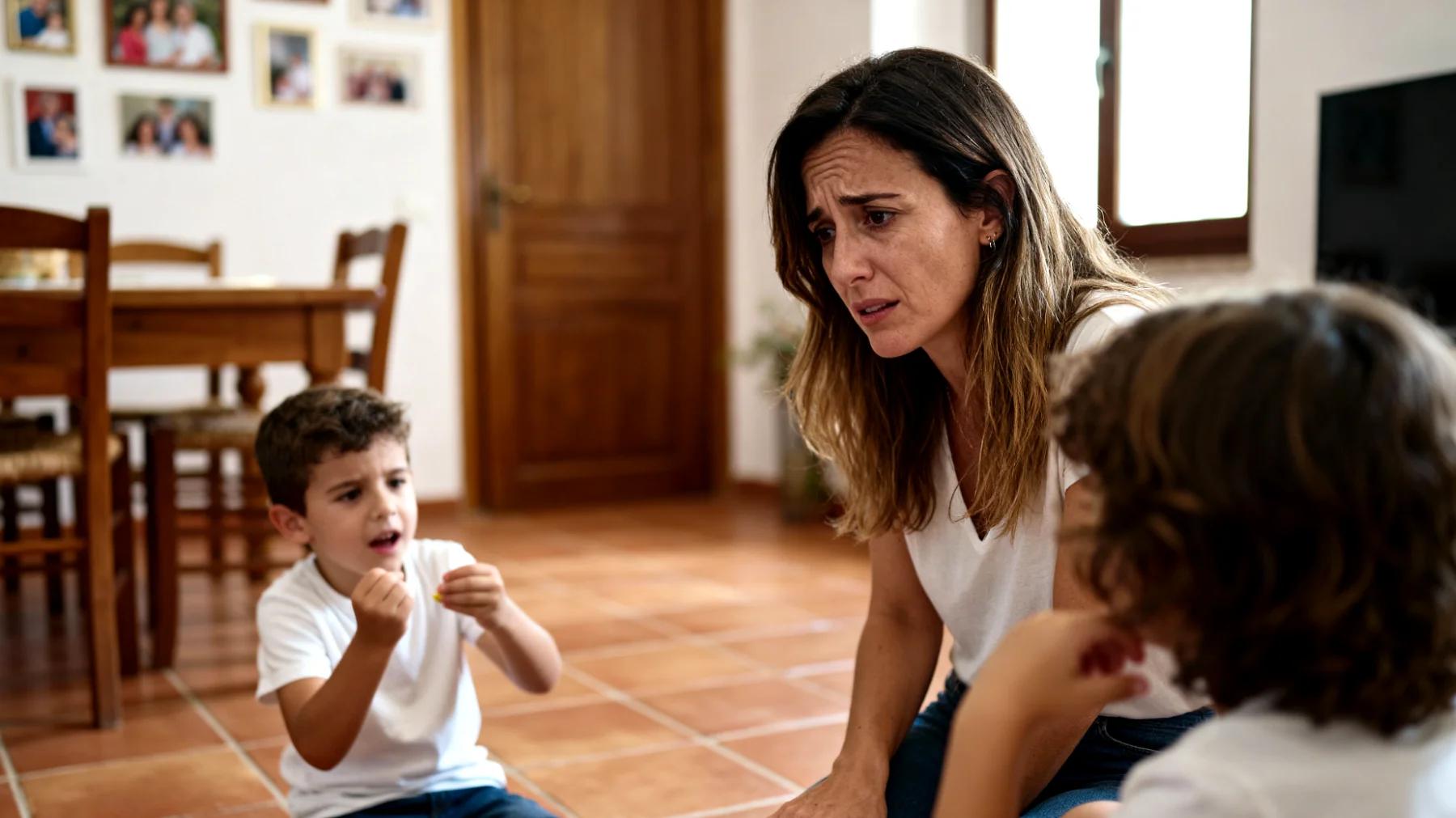 Mamma che non riesce a stabilire limiti con i propri bambini per paura del loro dispiacere e delle reazioni negative"