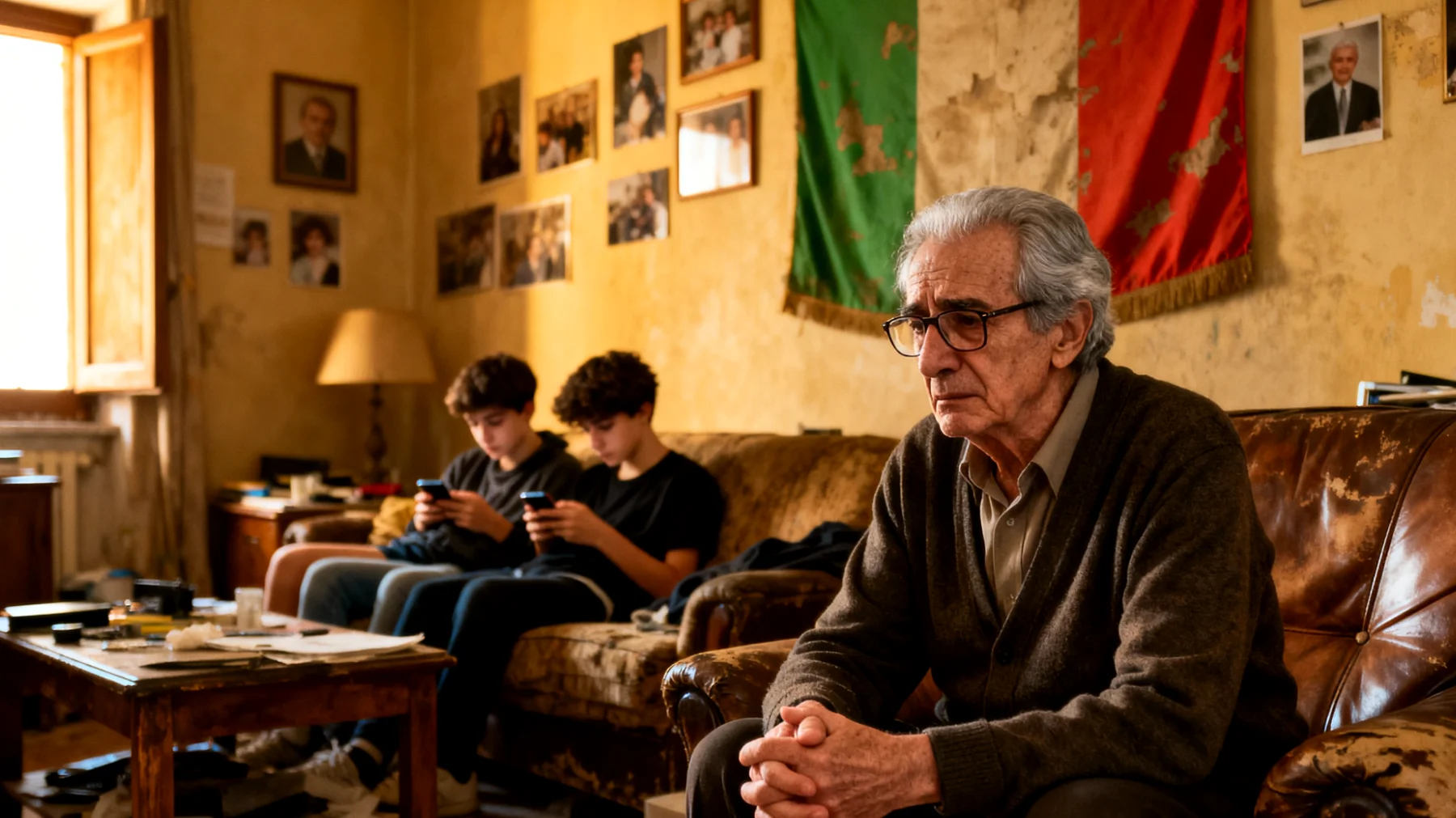 Il nonno fatica a gestire il rapporto con i nipoti adolescenti che trascorrono tutto il tempo sullo smartphone, ignorando i suoi tentativi di dialogo e condivisione durante le visite in famiglia"