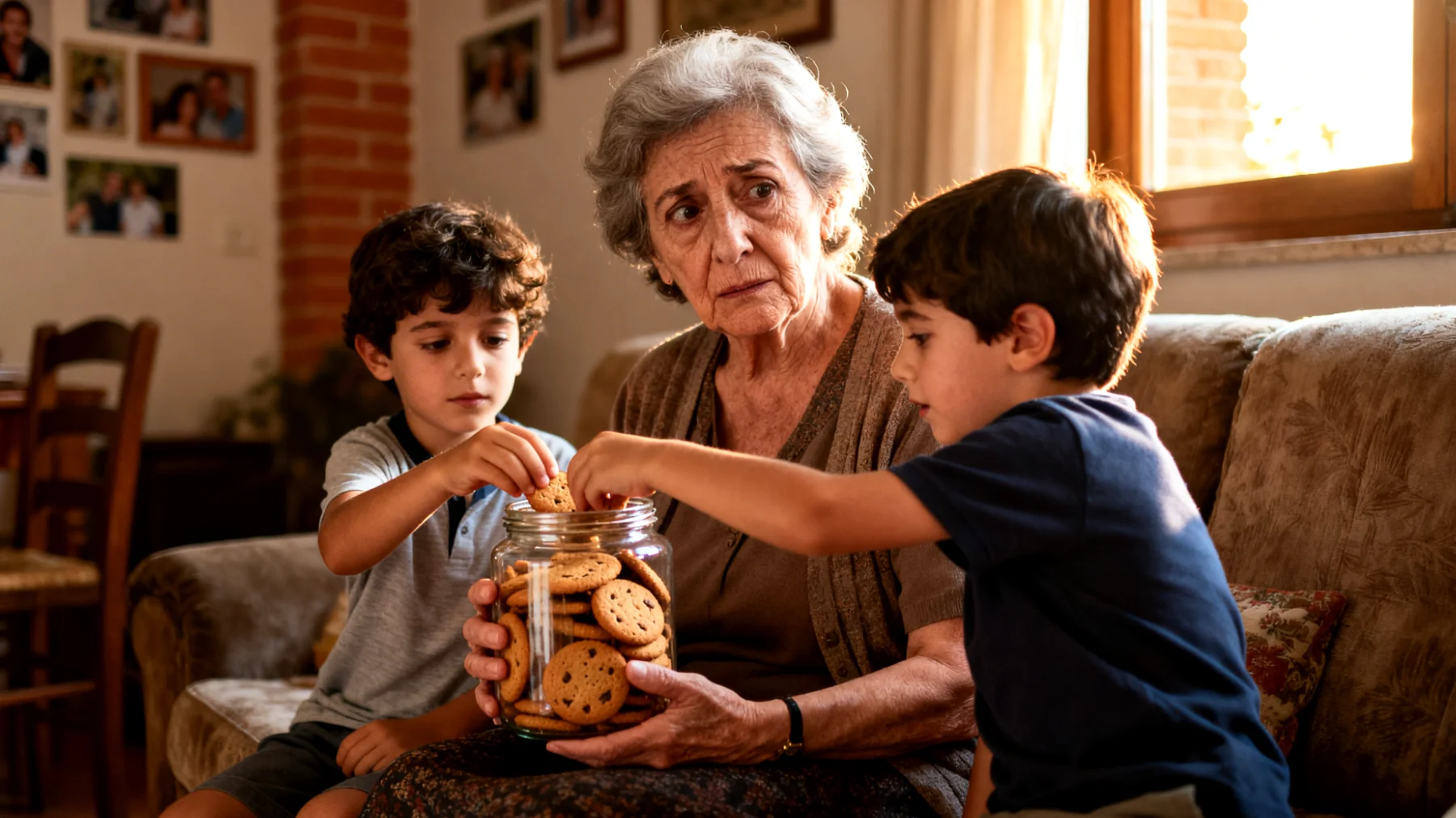 La nonna fatica a mantenere regole chiare e coerenti con i nipoti bambini, tendendo a cedere alle loro richieste per evitare conflitti o per il timore di sembrare 'cattiva', generando confusione nei bambini riguardo ai limiti e ai comportamenti accettabili."