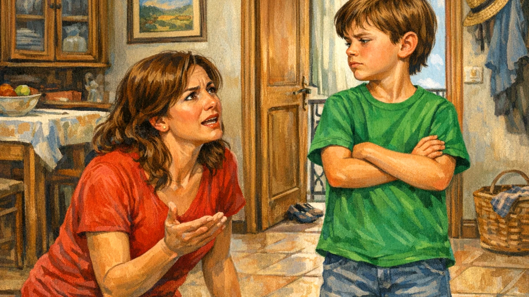 Genitori alle prese con bambini che manifestano comportamenti oppositivi, capricci frequenti e difficoltà ad accettare le regole quotidiane, creando tensione e conflitti ripetuti in famiglia"