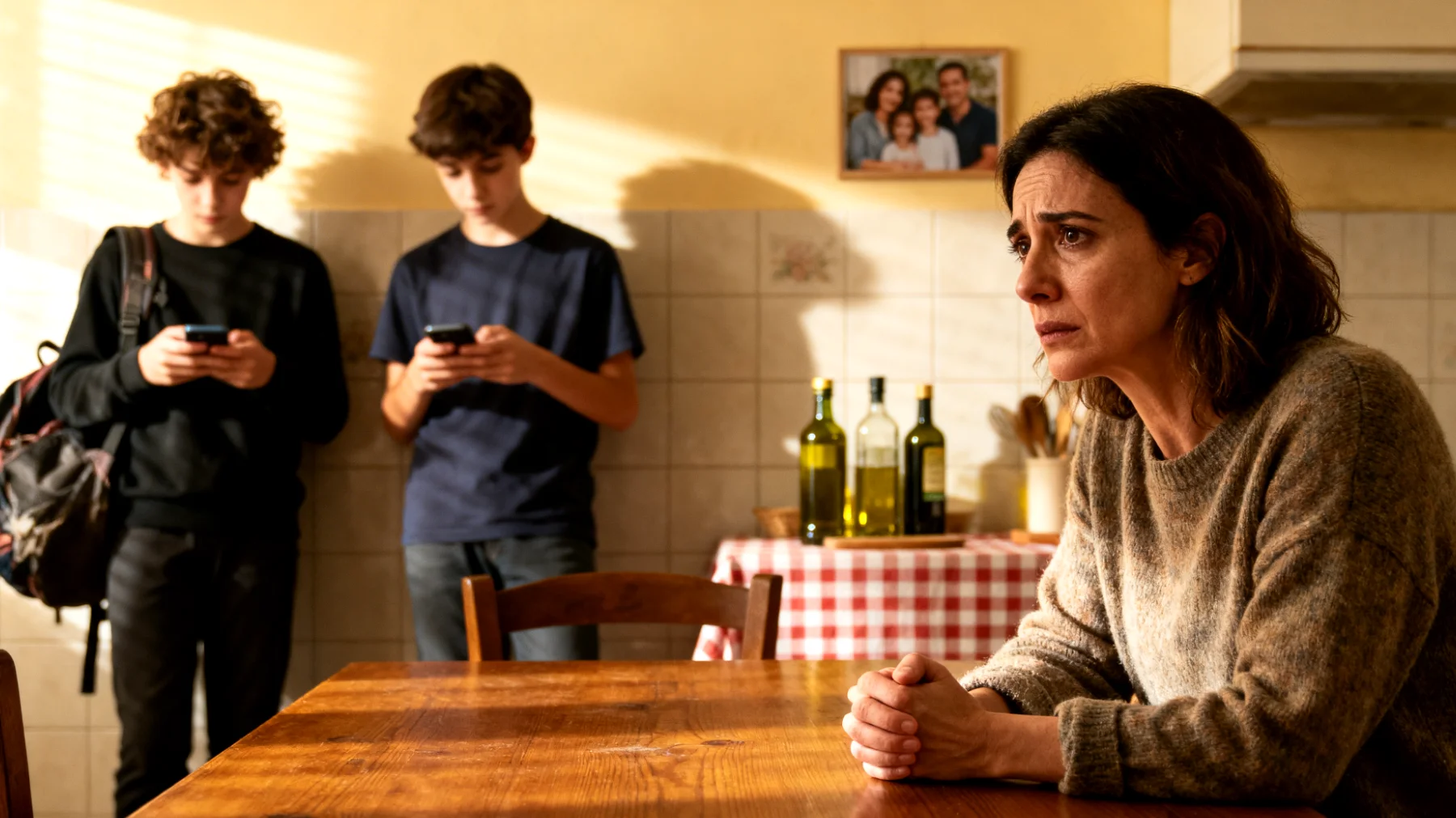 Una mamma fatica a comprendere e accettare le scelte di vita, i valori e gli interessi dei figli adolescenti, percepiti come troppo distanti dal proprio modo di pensare e dai valori con cui è cresciuta"