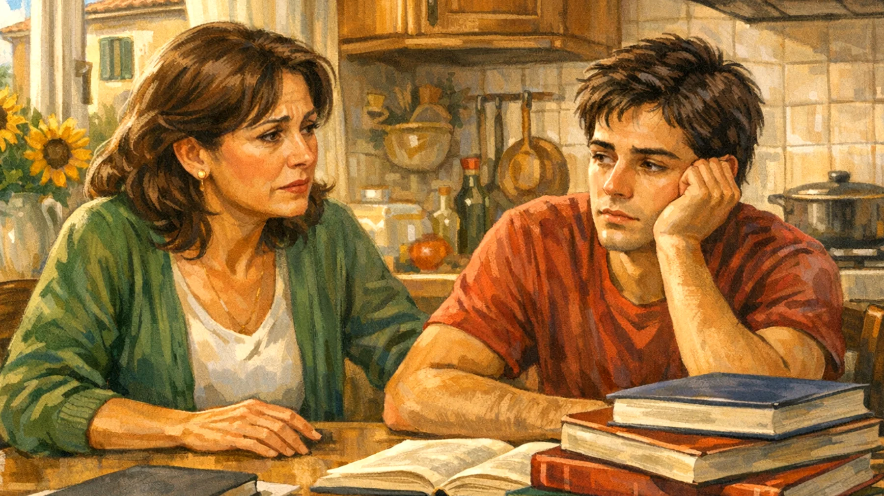 Una mamma fatica a motivare il figlio giovane adulto nello studio universitario: lui ha perso interesse per il percorso scelto, rimanda gli esami e sembra demotivato. Lei si sente impotente tra il desiderio di supportarlo e la paura di essere invadente, non sapendo come aiutarlo a ritrovare la direzione senza pressioni eccessive."