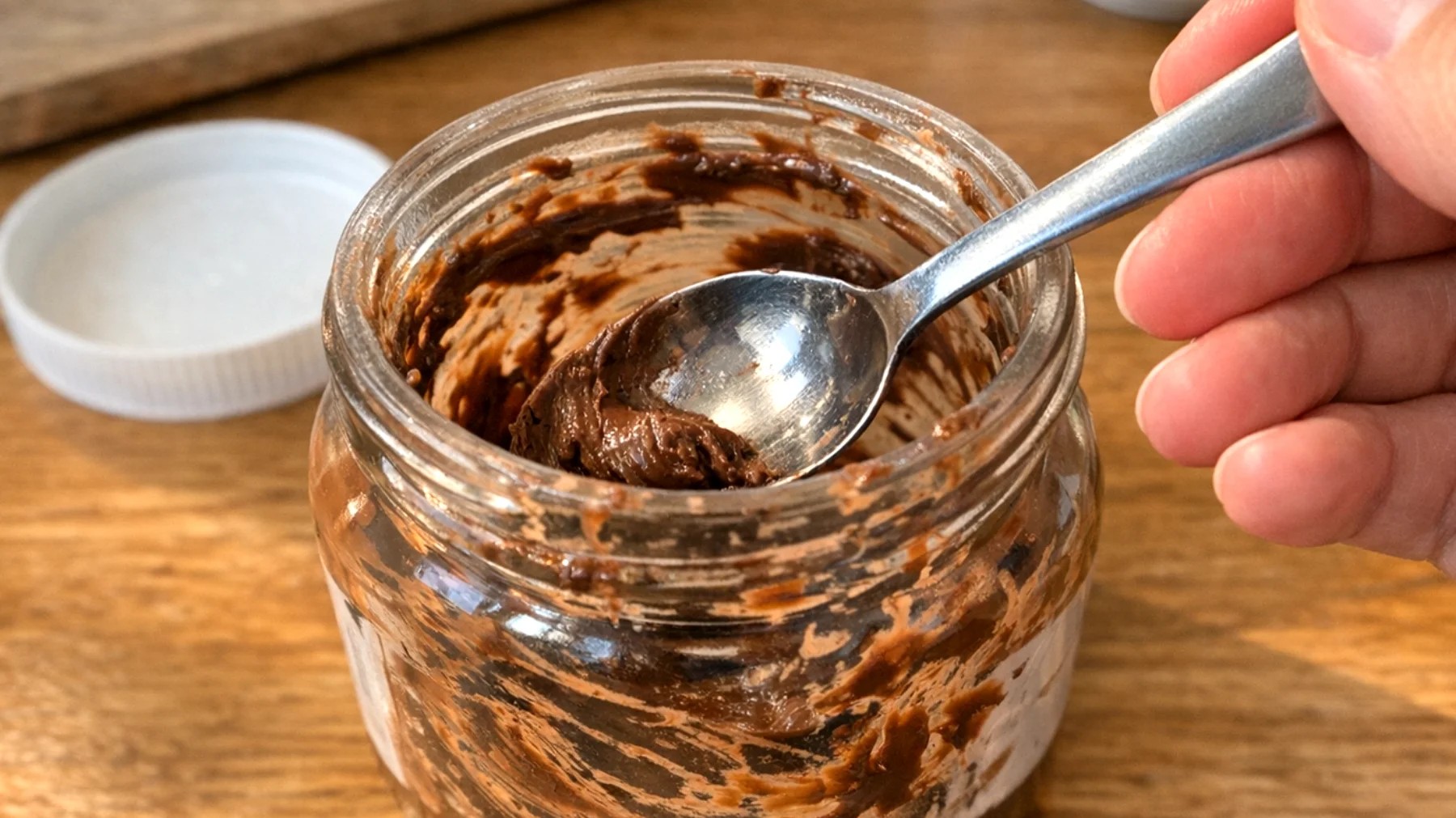 Come pulire correttamente la Nutella dal barattolo e dai cucchiai senza sprecare prodotto, e come rimuovere le macchie oleose di crema spalmabile da contenitori e utensili"