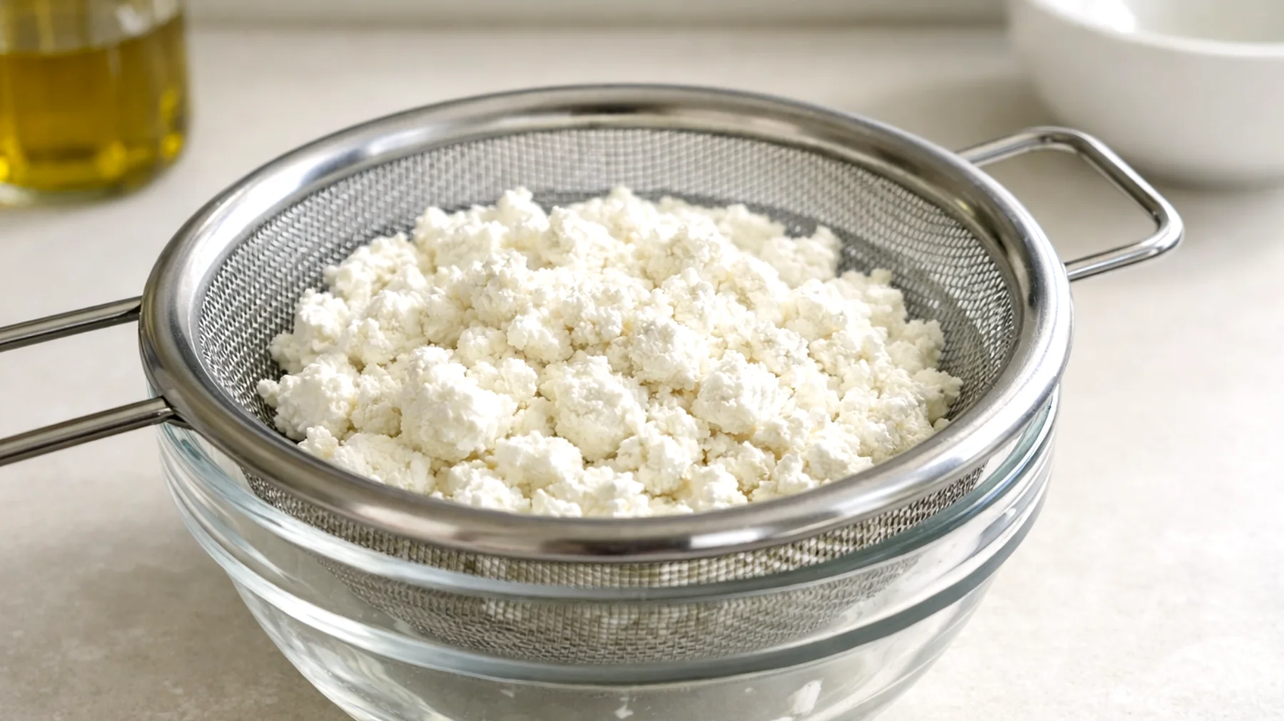 Come pulire o lavare correttamente la ricotta per rimuovere eventuali impurità o eccesso di siero, preservandone la freschezza e la consistenza ideale prima dell'utilizzo in cucina"