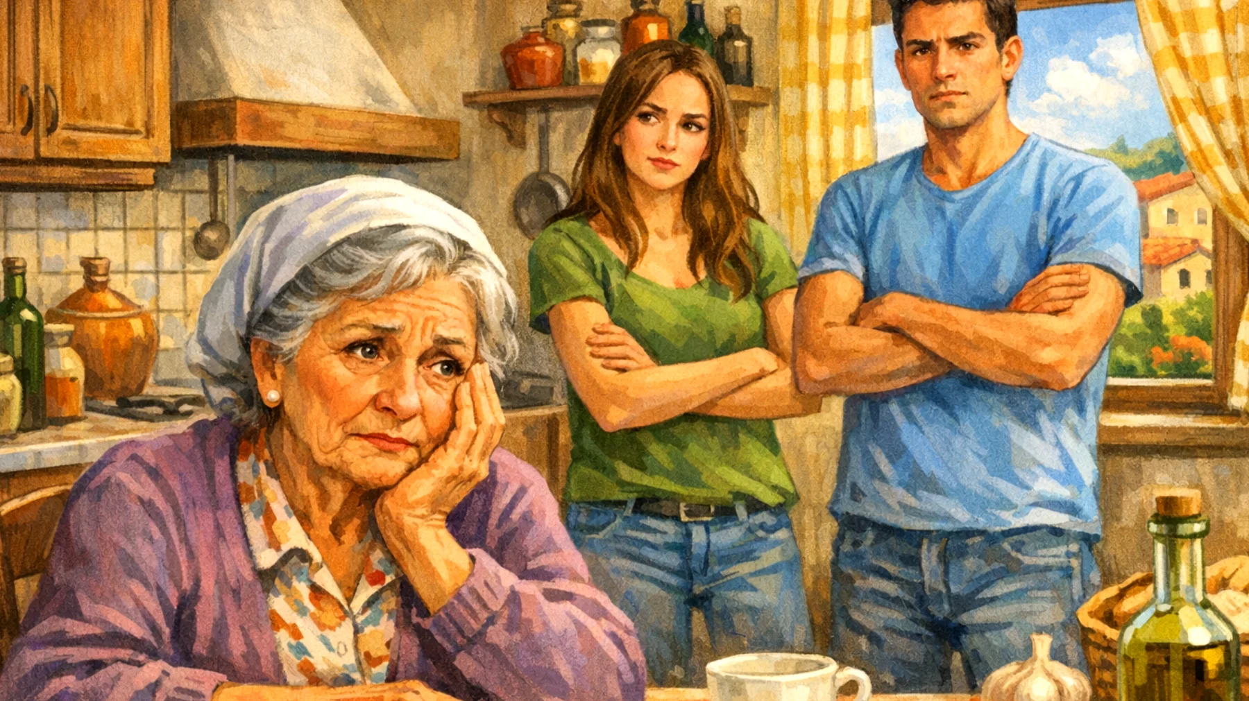 Una nonna si sente impotente nel supportare i suoi nipoti giovani adulti che stanno affrontando importanti transizioni di vita (lavoro, università, relazioni) e fatica ad adattarsi al loro nuovo ruolo indipendente, creando tensioni quando offre consigli basati sulla sua esperienza che vengono percepiti come intrusivi o superati."