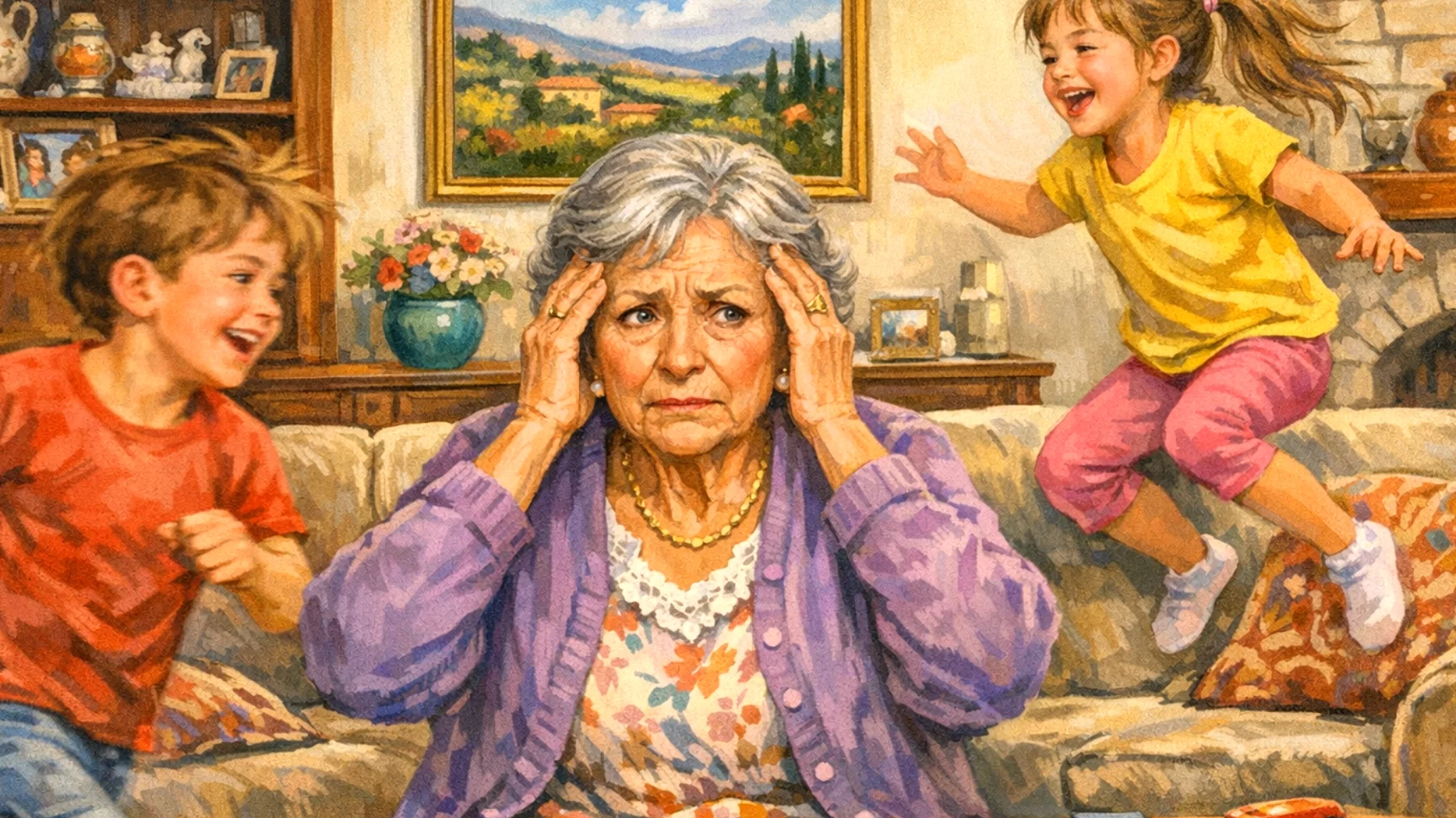 Nonna in difficoltà nella gestione di comportamenti impulsivi e oppositivi dei nipoti bambini, che non rispettano le sue indicazioni e reagiscono con capricci e atteggiamenti di sfida durante il tempo trascorso insieme"