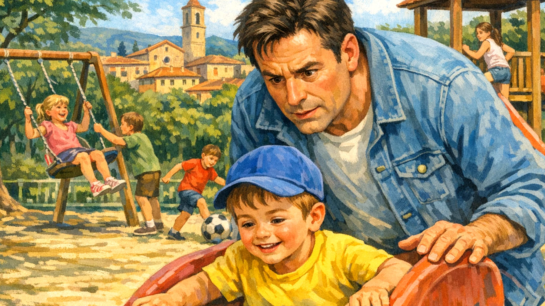 Il papà tende a proteggere eccessivamente i bambini, impedendo loro di sperimentare situazioni normali per la loro età (come giocare al parco senza supervisione costante, dormire da amici, o affrontare piccole sfide quotidiane), limitando così lo sviluppo della loro autonomia e fiducia in se stessi"
